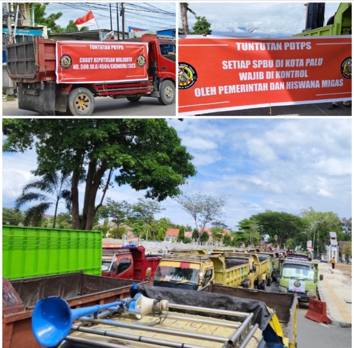 SPBU Dikendalikan Preman Persatuan Dump Truck Demo Walikota Palu