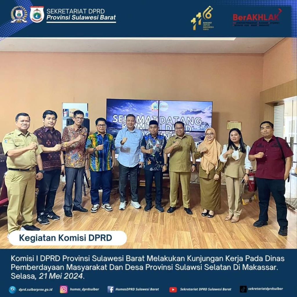Komisi I DPRD Sulbar Kujungan Ke DPMD Sulsel Kaji Evektifitas Program Pembangunan Masyarakat dan Desa