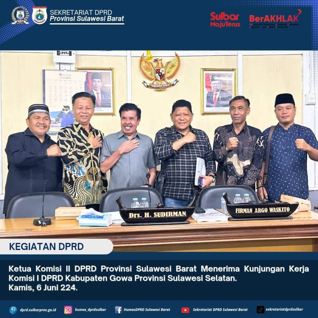 DPRD Sulbar Terima Kunjungan Kerja Legislator Dari Komisi I DPRD Kabupaten Gowa